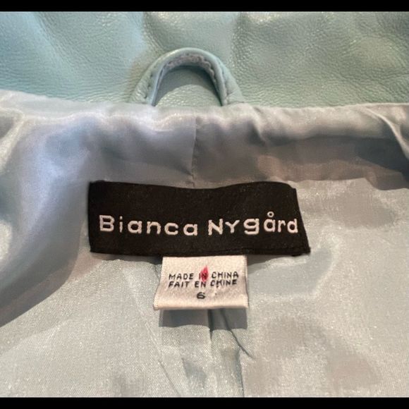 Leather Blazer in Robin’s Egg Blue - Picture 2 of 5